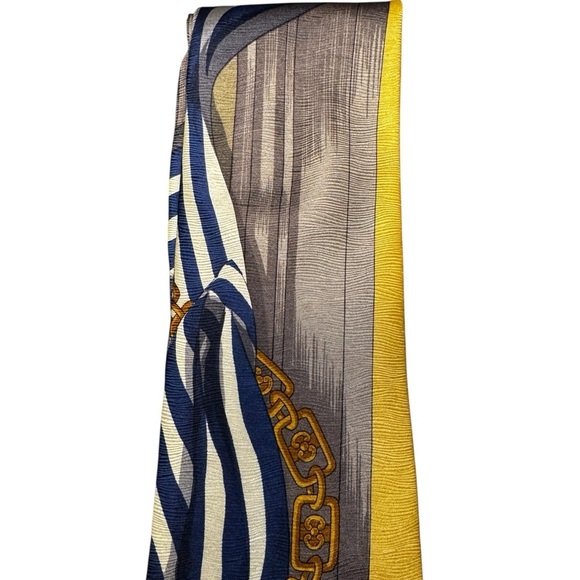 Vintage Countess Mara Tie - Nautical Chain & Stripe Design - 100% silk - USA - Picture 3 of 5